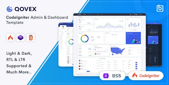 Qovex - CodeIgniter Admin & Dashboard Template