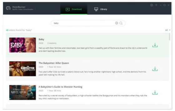NoteBurner Netflix Video Downloader
