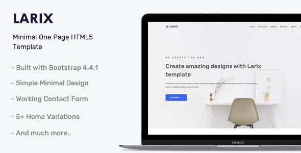 Larix v1.0 - Minimal One Page HTML5 Template