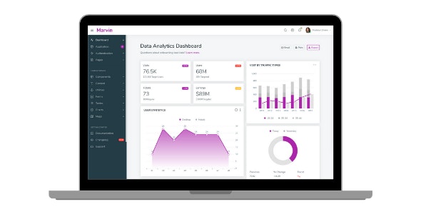 Marvin v1.0 - Bootstrap 4.4.1 Admin Dashboard template