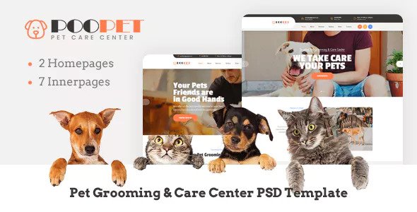 Poopet - Pet Grooming & Care Center PSD Template