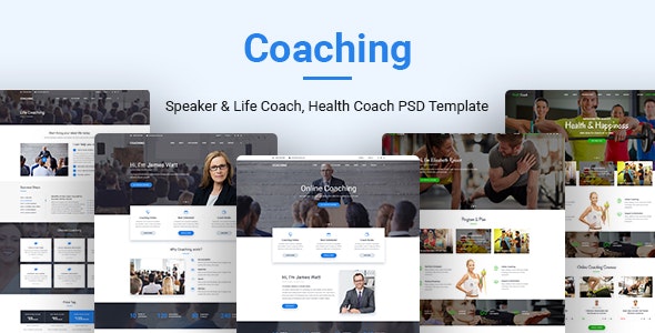 Coaching v1.0 - Speaker & Life Coach, Health Coach PSD Templates
