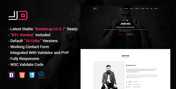 JD v1.0 - Responsive Personal vCard / CV / Resume Template