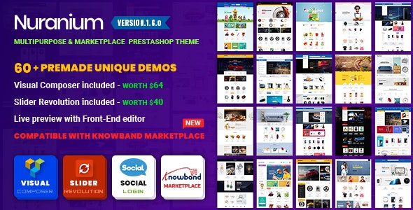 Nuranium v1.7.0 - Multi-Purpose Marketplace Prestashop 1.7 Theme ( Compatible Knowband Marketplace )
