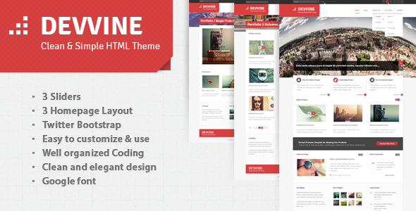 Devvine - Modern & Clean Responsive Site Template