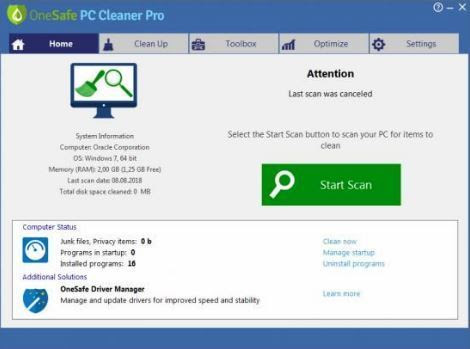 OneSafe PC Cleaner Pro