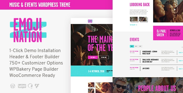 EmojiNation v1.0 - Night Club & Concert Event WordPress Theme