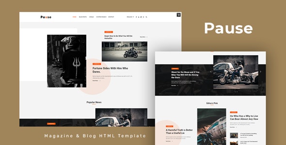 Pause v1.0 - Blog and Magazine HTML Template