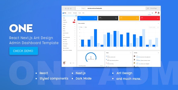 One v1.0 - React Next.js & Ant Design Admin Template