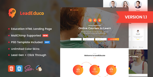 LeadEduco v1.1 - Education HTML Landing Page Template