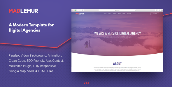 Mad Lemur v1.1 - A Modern Template for Digital Agencies