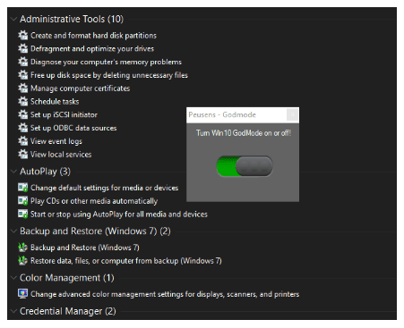 Download Peusens GodMode 1.0.2.0 [Latest]