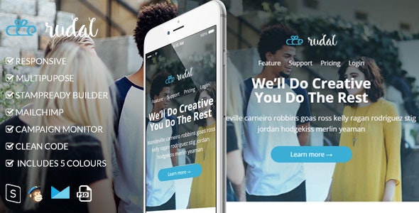 Rudal v1.0 - Responsive Email Template + Bonus