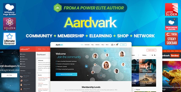 Aardvark v4.23 - Community, Membership, BuddyPress Theme