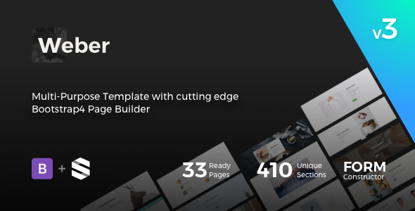Weber v3.0 - Multipurpose HTML Template with Page Builder