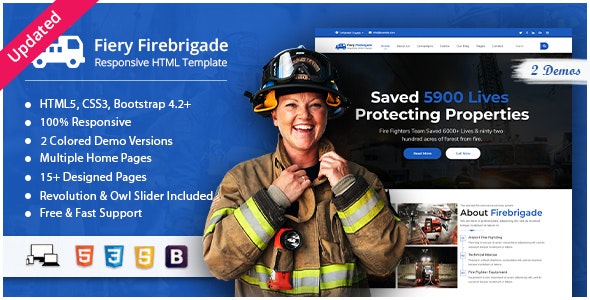 Fiery v1.0 - Fire Brigade Responsive HTML Template