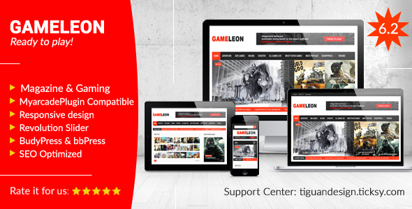 Download Gameleon v6.2 – WordPress Magazine & Arcade Theme | Free Nulled Scripts