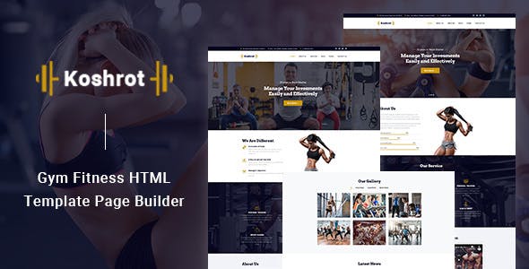 Koshrot v1.0 - Gym Fitness HTML Template with Page Builder