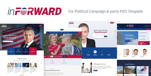 inForward v1.0 - Political Campaign, Party, Nonprofit PSD Template