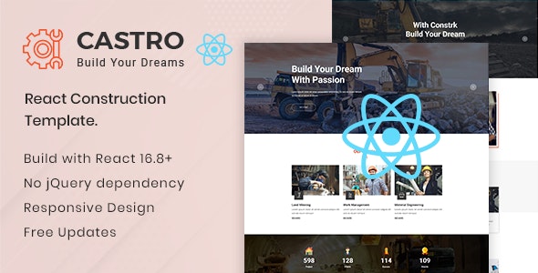 Download Castro v1.2 – React Construction Template | Free Nulled Scripts
