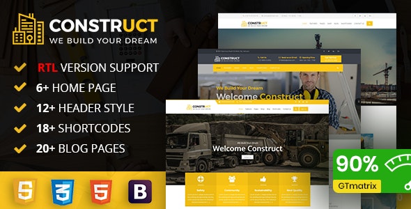 Construct v1.0 - Construction, Building & Maintenance Business Template