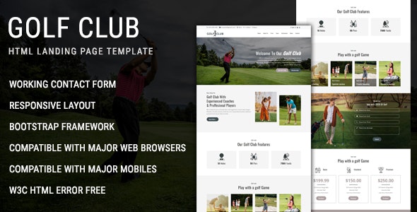 Golf Club v1.0 - Multipurpose Responsive HTML Landing Page Template
