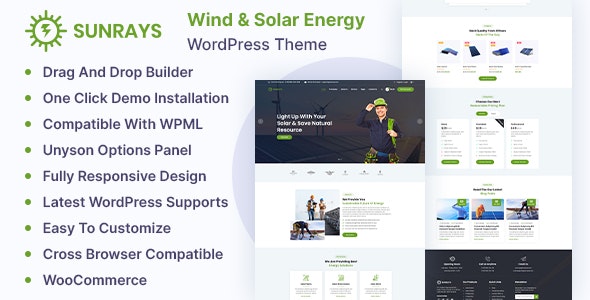 Sunrays v1.0.0 – Solar Power & Green Energy WordPress theme