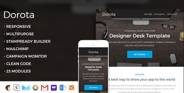 Dorota v1.0 - Responsive Email Template + StampReady Builder