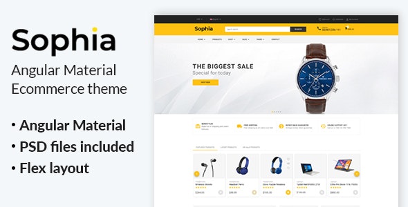 Sophia v1.0 - Angular Material eCommerce Template