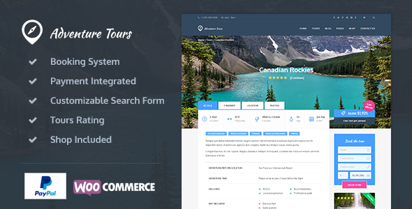 Adventure Tours v3.5.5 - WordPress Tour/Travel Theme