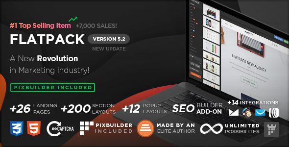 FLATPACK v5.2.2 – Landing Pages Pack With Page Builder