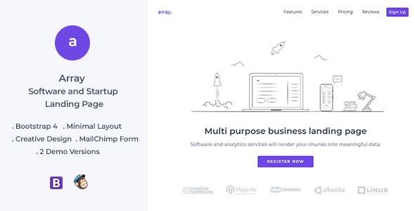 Array v1.0 - Minimal Landing Page Template