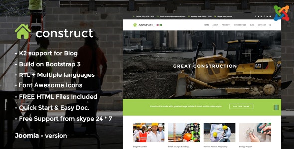 Construct v3.0 - Construction Joomla Template