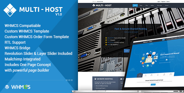 Multi Hosting v1.7 - WHMCS Hosting WordPress Theme