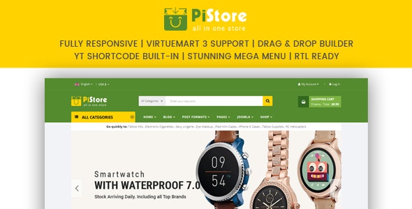 PiStore v3.9.6 - Multipurpose eCommerce VirtueMart Template