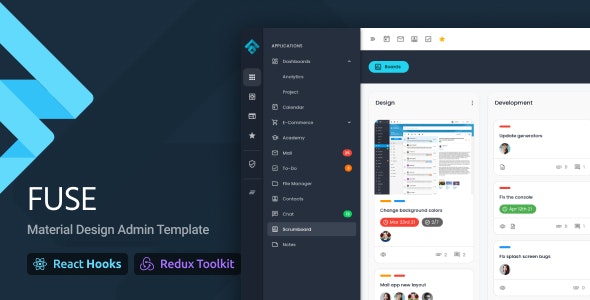 Fuse v8.3.0 - React Admin Template Redux Toolkit Material Design React Hooks