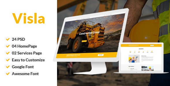 Visla v1.0 - Multipurpose Construction PSD Template
