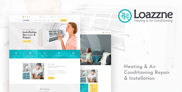 Loazzne - Heating & Air Conditioning Repair & Installation Services PSD Template