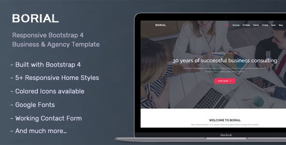 Borial v1.0 - Bootstrap 4 Business & Agency Template