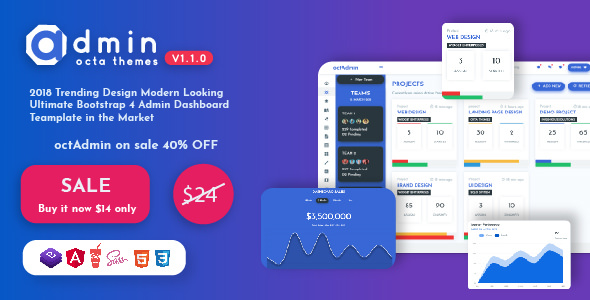 Download OctAdmin – Responsive Multipurpose Bootstrap 4 Admin Template | Free Nulled Scripts