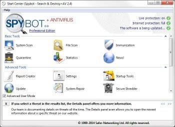 Download SpyBot Search and Destroy + Antivirus Technician Edition 2.6.46 Portable