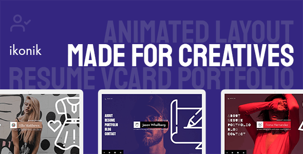 Ikonik v1.0.1 - Resume vCard WordPress Theme