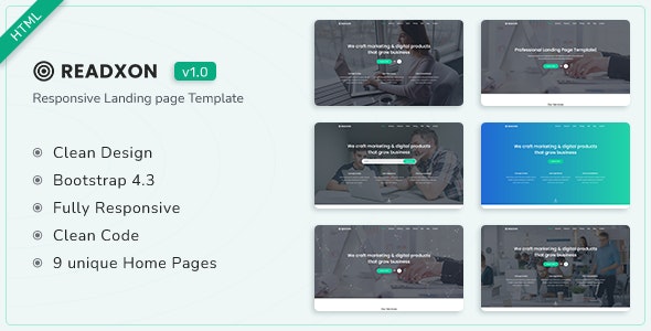 Readxon v1.0 - Landing Page Template