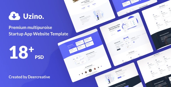 Uzino v1.0 - Premium Startup App PSD Template