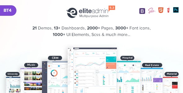 Elite Admin v5.2 - Multipurpose Bootstrap 4 Dashbaord Template