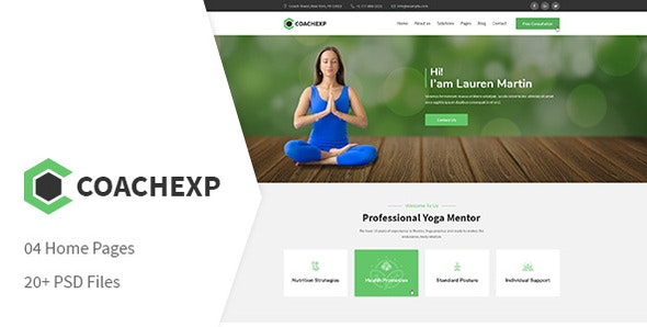 Coachexp - Coach Yoga and Mentor PSD Template