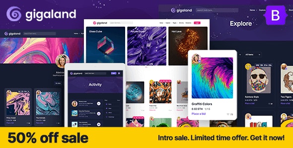 Gigaland v1.5.4 - NFT Marketplace HTML Template