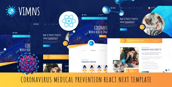 Vimns v1.0 - React Next Coronavirus Medical Prevention Template