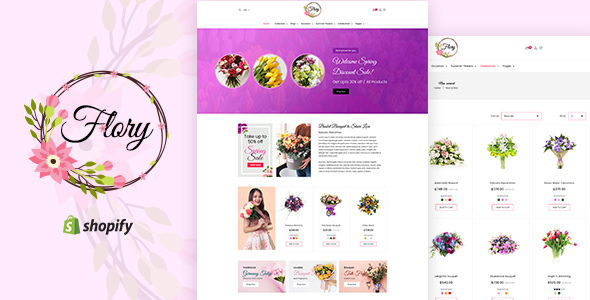 Flory - Florist, Flower Bouquet, Gifts Shopify Theme
