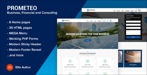 Download PROMETEO v1.1 – Business, Financial and Consulting Site Template | Free Nulled Scripts